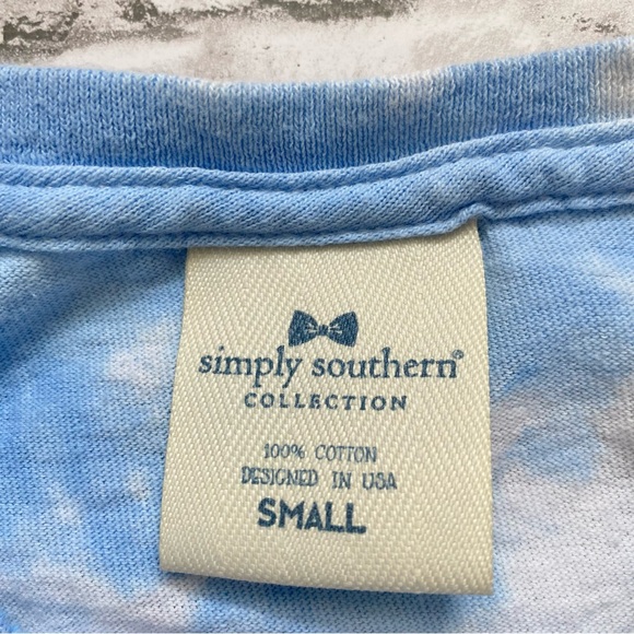 Simply Southern Football Tailgating Blue and Pink Graphic Tee - Picture 4 of 6